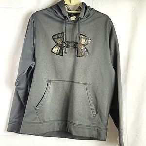 Under Armour Camo Hunting Hoodie Ua Men Medium M Pullover Gray